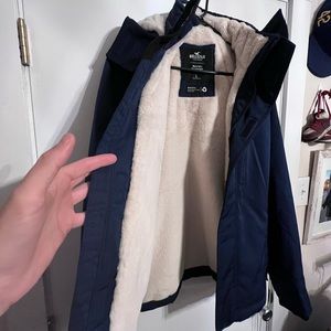 Navy blue hollister jacket